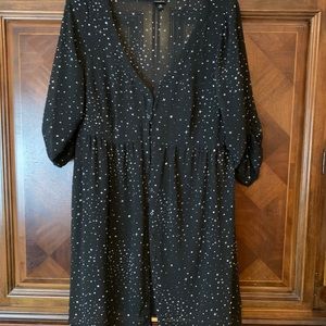 Torrid black sheer dress with white stars sz 2